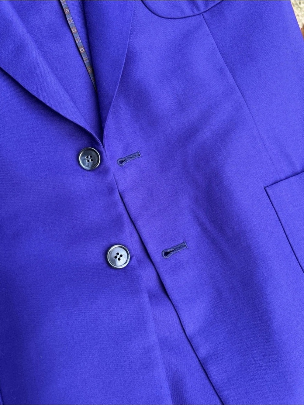 William Fioravanti NY Bespoke Luxury Indigo Purple Wool Blazer 40L